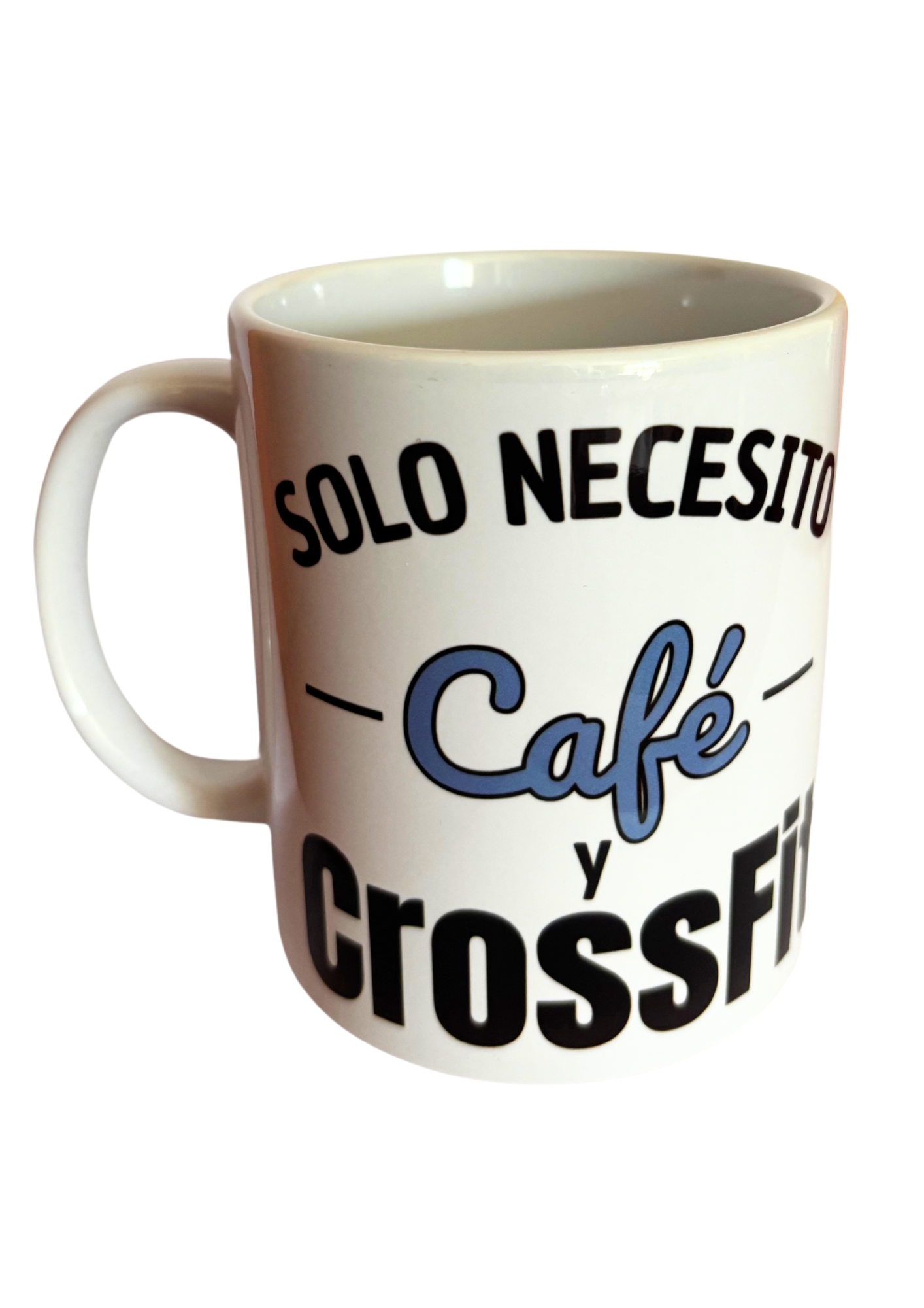 Taza Solo necesito Café y Crossfit