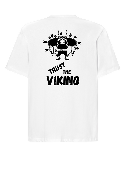 Camiseta Oversize Trust the VIking. Blanca